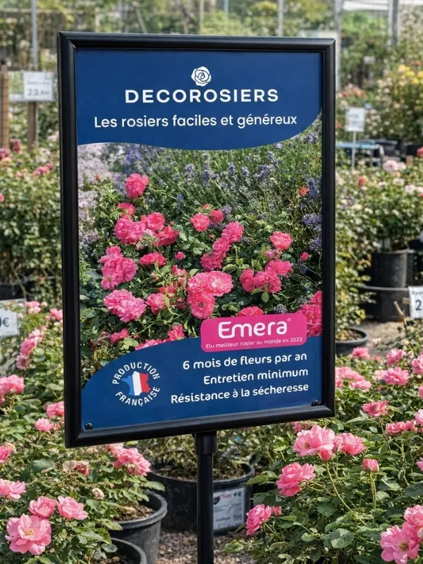 [PLVAFFPVCEME] Affichette PVC DECOROSIERS® Emera®